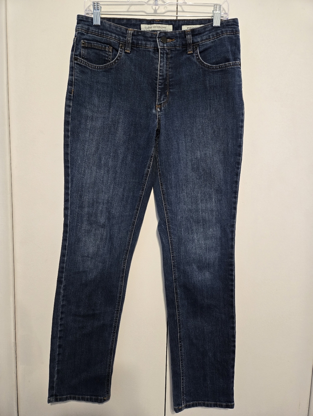 Jones New York Bryant Park Slim Jeans Womens 12 Straight Leg Stretch Mid Rise